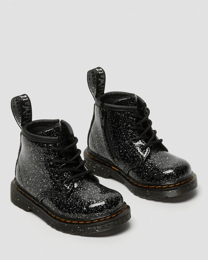 Black Kids' Dr Martens Infant 1460 Glitter Ankle Casual Boots | CA 657YXF